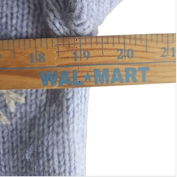 Vintage Newton Trading Co. Light Blue Shetland Wool Snowflake Sweater Sz M - Picture 12 of 14